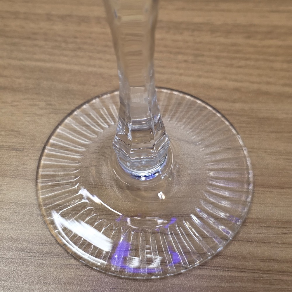 Beyer Crystal Hock Wine Glass Blue Vintage Good Cut to Clear Bleikristal Germany - Picture 7 of 10